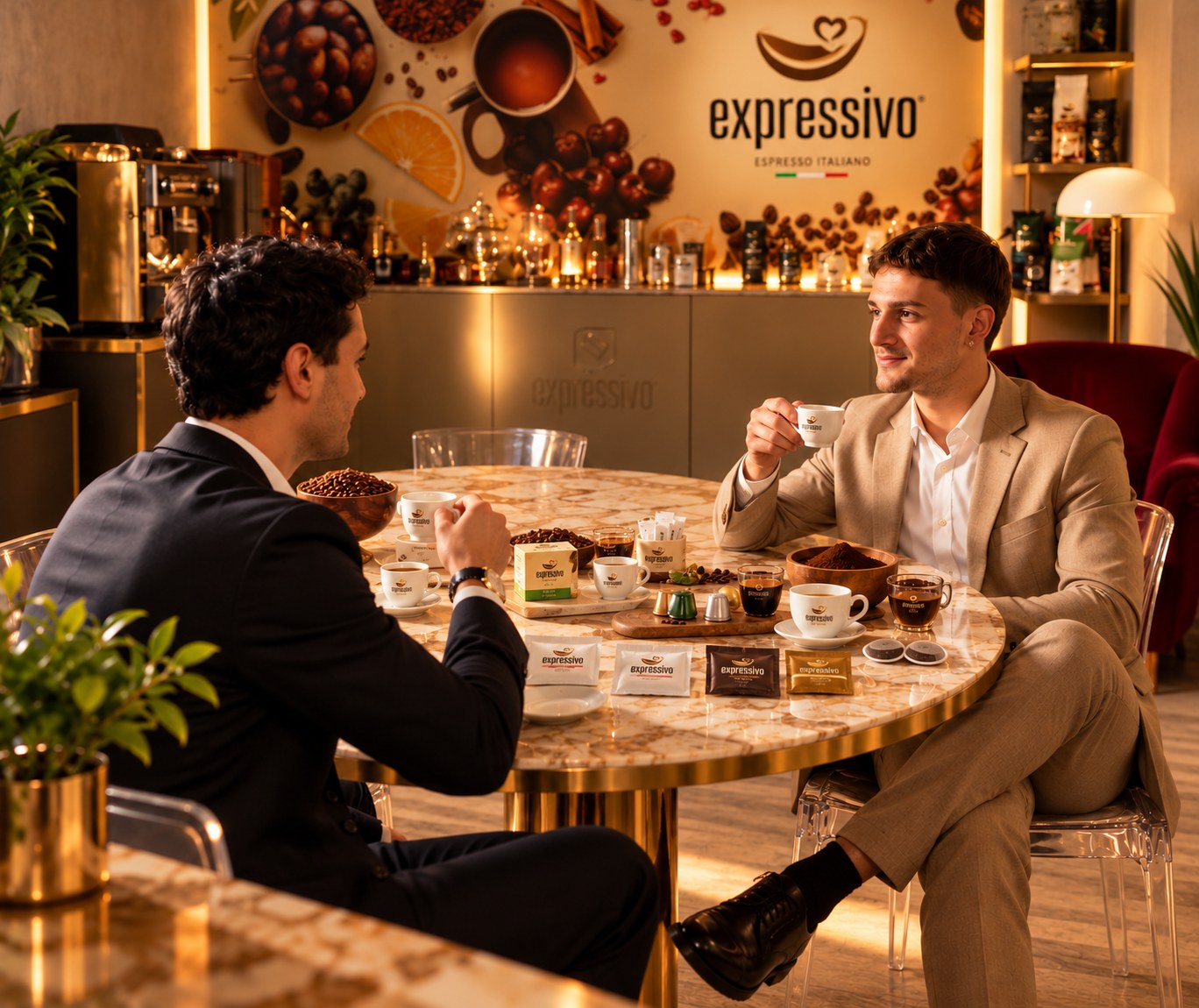 Degustazione dei prodotti Expressivo con un partner